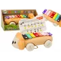 LEAN TOYS Lew Talerze na Kółkach Muzyczna Zabawka do Ciągnięcia dla Małych Dzieci, Kolorowy Instrument Edukacyjny