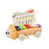 LEAN TOYS Lew Talerze na Kółkach Muzyczna Zabawka do Ciągnięcia dla Małych Dzieci, Kolorowy Instrument Edukacyjny