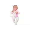 LEAN TOYS Lalka niemowlęca ze smoczkiem, body jednorożca, różowym kocykiem i akcesoriami, 35 cm