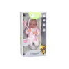 LEAN TOYS Lalka niemowlęca ze smoczkiem, body jednorożca, różowym kocykiem i akcesoriami, 35 cm
