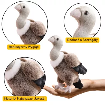 LEAN TOYS Pluszowy Sęp Ptak Pluszowa Zabawka Maskotka Przytulanka 25cm