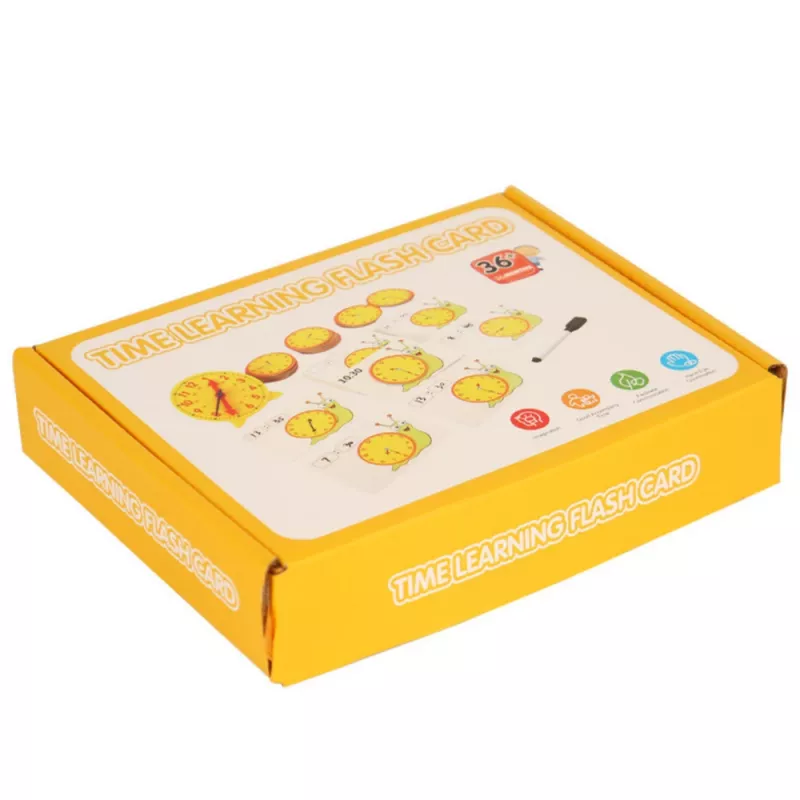 LEAN TOYS Edukacyjny zestaw do nauki zegara z markerem suchościeralnym i kartami aktywności