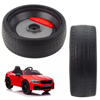 LEAN TOYS Przednie koło do samochodu jezdnego BMW M5 DRIFT 12V na akumulator - czarny