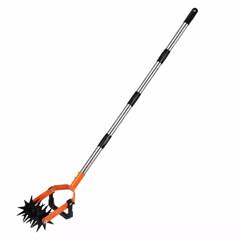 LEAN TOYS Obrotowy Odchwaszczacz Ogrodowy z Teleskopowym Uchwytem, 5-Gwiazdkowe Zęby, Regulowany 90-150 cm, Zielony/Czarny