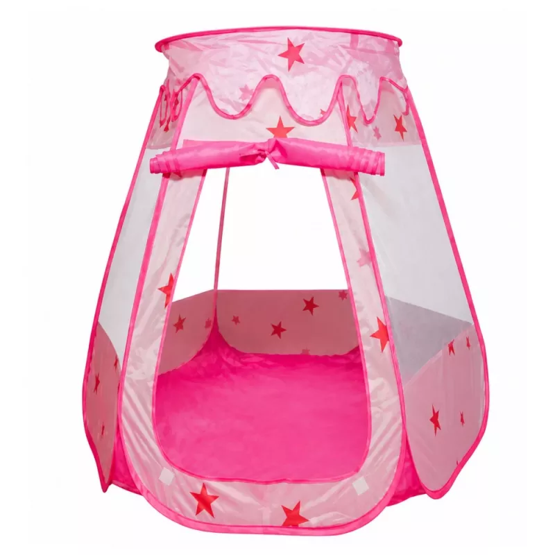 LEAN TOYS Namiot dla dzieci, suchy basen, basen z piłeczkami, ogrodowy pokój, gwiazdki, różowy