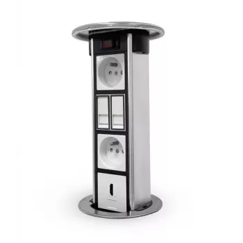 LEGRAND EM/HU-STP-1S-3EU Kolumna biurkowa pusta obudowa na 8 modułów, aluminium/czarny