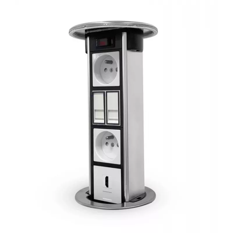 LEGRAND EM/HU-STP-1S-3EU Kolumna biurkowa pusta obudowa na 8 modułów, aluminium/czarny