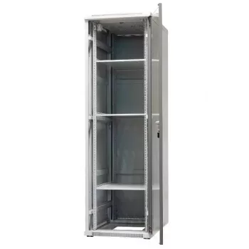 EMITER EmiterNet Top 42U wolnostojąca szafa rack, 600x1000x1980 mm, szklane przednie drzwi, czarna EM/SH05D-6042