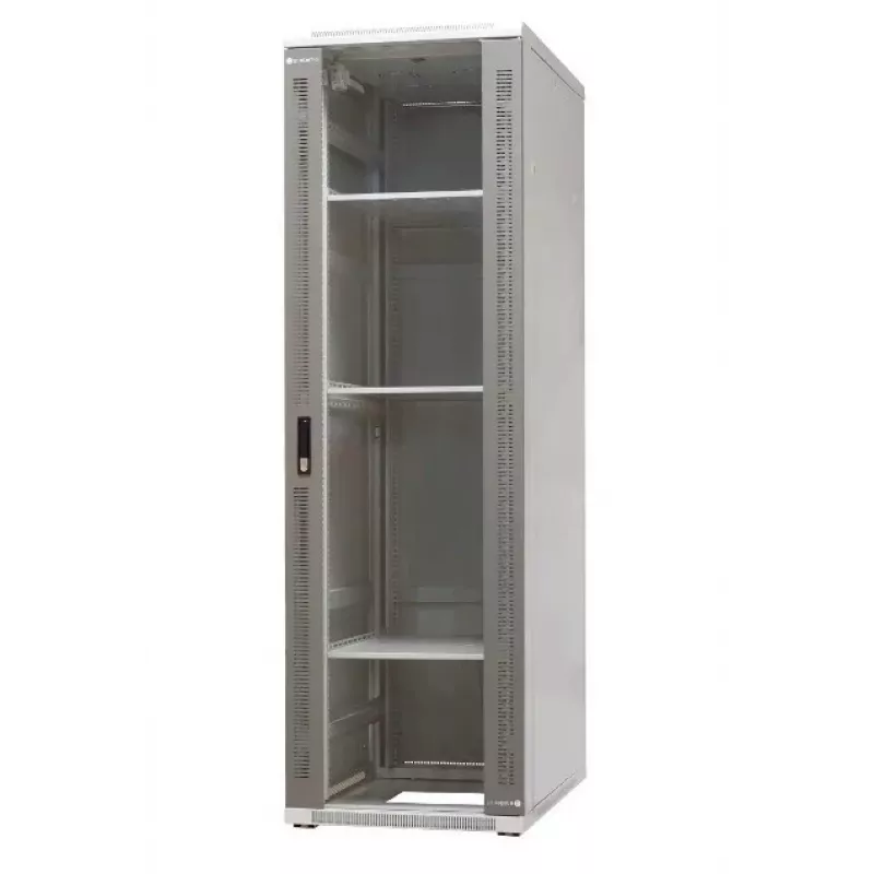 EMITER EmiterNet Top 42U wolnostojąca szafa rack, 600x1000x1980 mm, szklane przednie drzwi, czarna EM/SH05D-6042