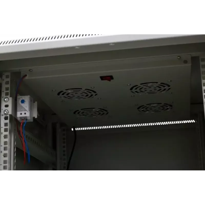 EMITER EmiterNet Top 42U wolnostojąca szafa rack, 600x1000x1980 mm, szklane przednie drzwi, czarna EM/SH05D-6042