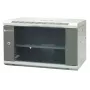 EMITER EM/AP6406 19-calowa szafa sieciowa ścienna 6U, 600x450x370 mm, drzwi ze szkła hartowanego, stal, czarna