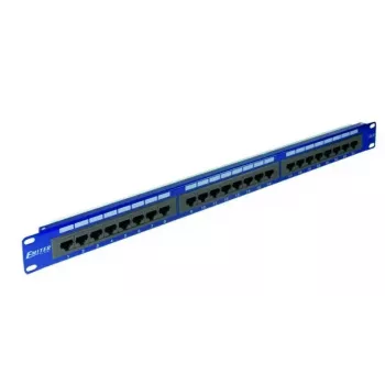 EMITERNET 19 inch 24-portowy panel krosowy Cat.6 UTP ze zintegrowaną półką, 1U, niebieski DCN/PPFA-951K-248-C6