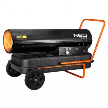 NEO TOOLS 50kW nagrzewnica olejowa ze zbiornikiem 50L i kółkami, 44 kW, 150 000 BTU/h, olej napędowy/nafta/olej opałowy, IP41, obudowa stalowa