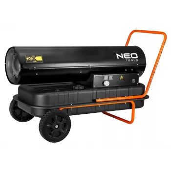 NEO TOOLS 50kW nagrzewnica olejowa ze zbiornikiem 50L i kółkami, 44 kW, 150 000 BTU/h, olej napędowy/nafta/olej opałowy, IP41, obudowa stalowa