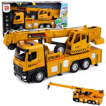 LEAN TOYS 1:12 Zdalnie sterowana ciężarówka z dźwigiem - metalowa kabina, światła, dźwięki, 8-kanałowy pilot 2,4GHz
