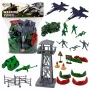 LEAN TOYS Zestaw Wojskowy Figurki Żołnierzy Pojazdy Wojskowe Wieża Akcesoria 72 szt.