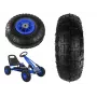 LEAN TOYS Gokart Wheel A15 Blue - 280 mm pneumatyczne koło zapasowe z otworem 12 mm, bieżnikiem terenowym, łożyskami kulkowymi, zaworem Schradera, dętka w zestawie