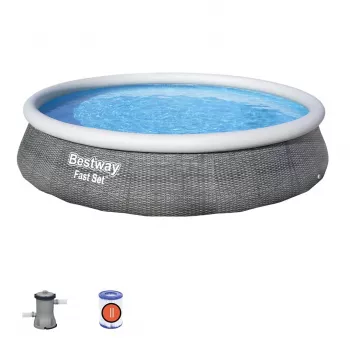 Bestway Fast Set 57376 Naziemny Basen Okrągły 7,340 L Szary