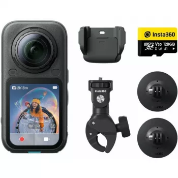 Insta360 X6 kamera sportowa 360°, zestaw motocyklowy, 8K, czarna