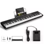 Artesia Performer 88-klawiszowy półważony pianino cyfrowe z głośnikami, pedałem sustain i USB MIDI - czarny