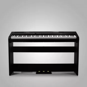 Artesia Harmony 88-klawiszowy pianino cyfrowe z półważonymi klawiszami, 64-głosową polifonią, 12 brzmieniami, pogłosem i chorusem, podwójnymi głośnikami 15W, USB MIDI, czarny