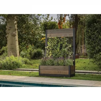 KETER Deco Tulip 110L 2-Rhombus orzechowa osłonka na kwiaty z siatką