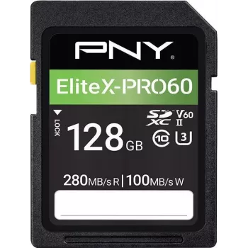 PNY EliteX-PRO60 karta pamięci Flash 128GB Video Class V60 UHS-II U3 Class10 MicroSDXC