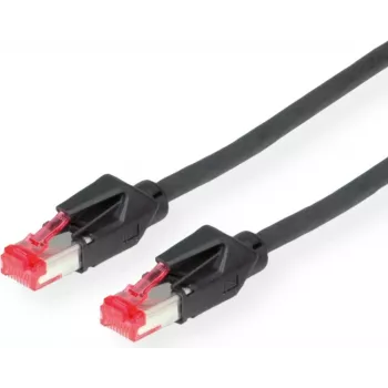 Kabel krosowy Dätwyler 21.05.0005 Cat 6 S/FTP, RJ-45 męski do RJ-45 męski, 0,5 m, czarny, LSZH, 10 Gbps