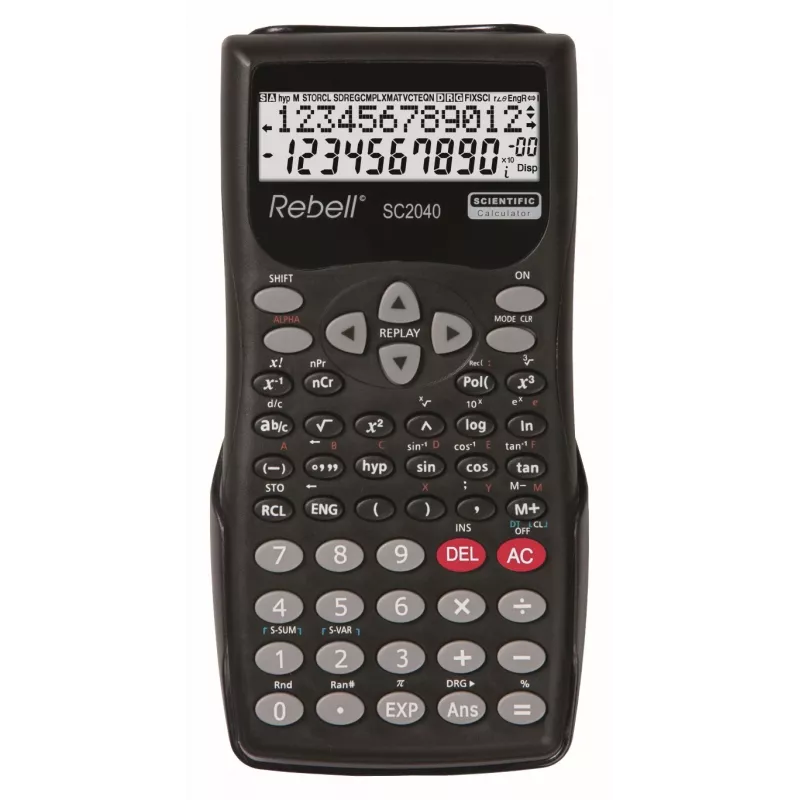 REBELL RE-SC2040 BX Kalkulator naukowy, 240 funkcji, 2-liniowy wyświetlacz LCD, czarny
