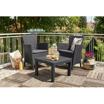 KETER Zestaw mebli ogrodowych Salvador Balcony Set szary