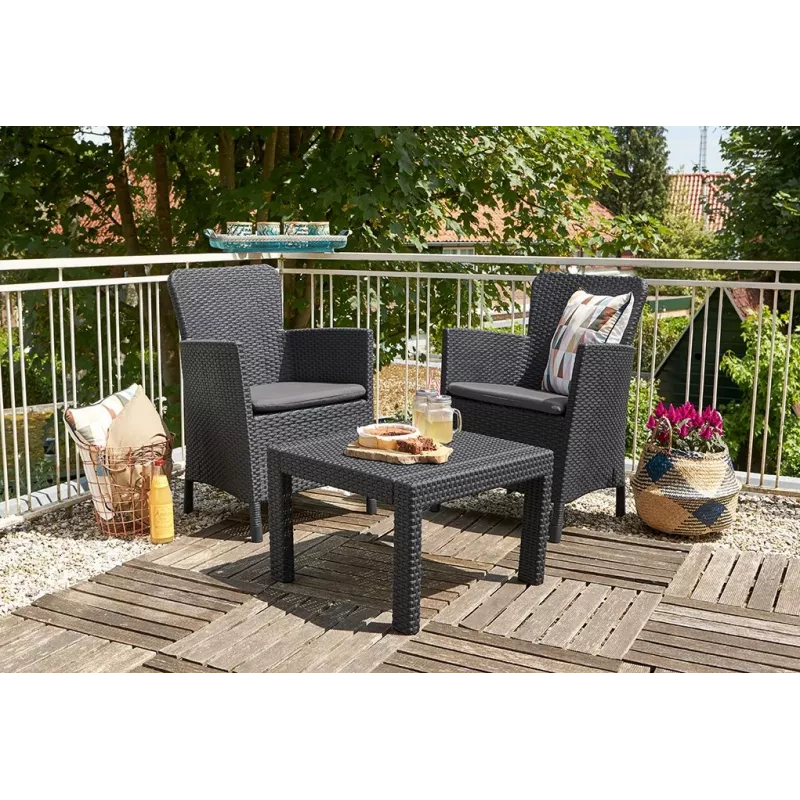 KETER Zestaw mebli ogrodowych Salvador Balcony Set szary