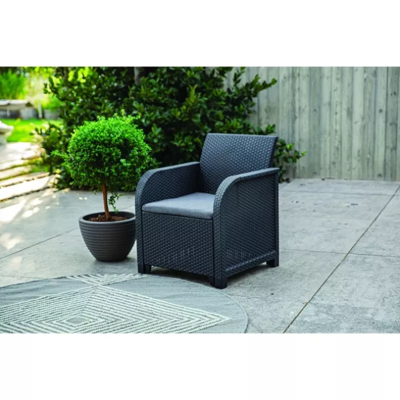 KETER Zestaw mebli ogrodowych Rosalie Set ze stolikiem Classic grey