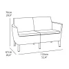 KETER Salemo Sofa 2-osobowa brązowa