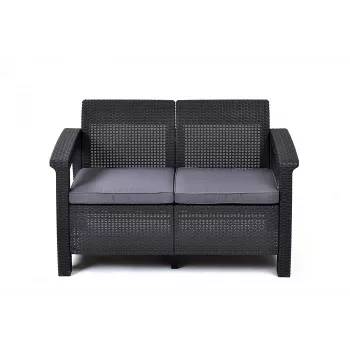 KETER Sofa ogrodowa dwuosobowa Corfu Love Seat szara