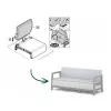 KETER Sofa ogrodowa trzyosobowa Scandi Linea 3 Seater Sofa jasnoszara/ciemnoszara stalowa