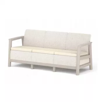 KETER Sofa ogrodowa trzyosobowa Scandi Linea 3 Seater Sofa pebble gray/light beige