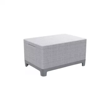 KETER Stół ogrodowy/skrzynia do przechowywania Scandi Storage Table jasnoszary/ciemnoszary stalowy