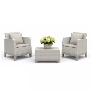 Zestaw mebli ogrodowych KETER Scandi Forma Balcony Set, kolor pebble gray/light beige