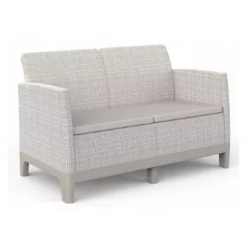 KETER Sofa ogrodowa dwuosobowa Scandi Form 2 Seater Sofa pebble gray/light beige