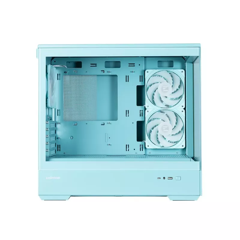 Zalman P30 V2, obudowa komputerowa mATX Mini Tower, 3 x wentylatory 120mm ARGB, miętowa