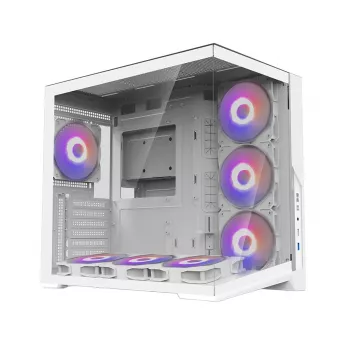 Zalman D40 White obudowa ATX Mid Tower z 7 wentylatorami ARGB i hartowanym szkłem