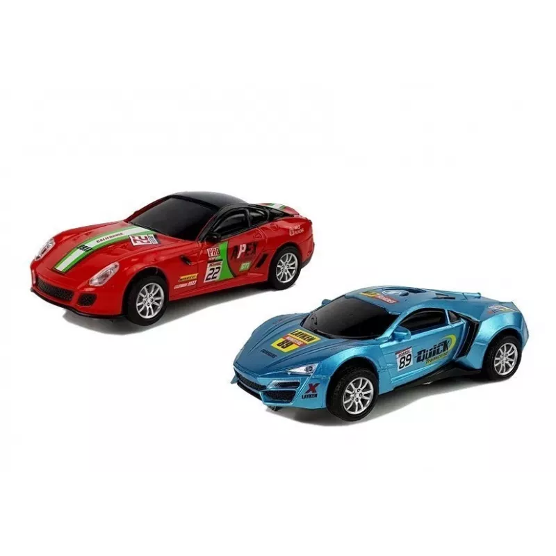 LEAN TOYS Tor wyścigowy 2 Samochody Top Turbo Światła 7,6 m długości