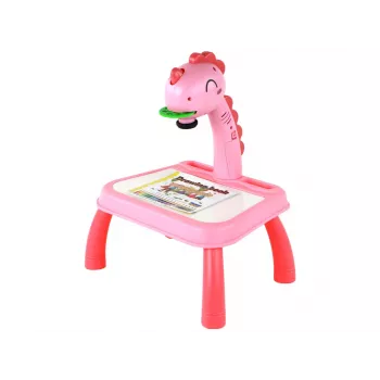 LEAN TOYS Projektor Tablicowy do Nauki Rysowania Różowy Dinozaur