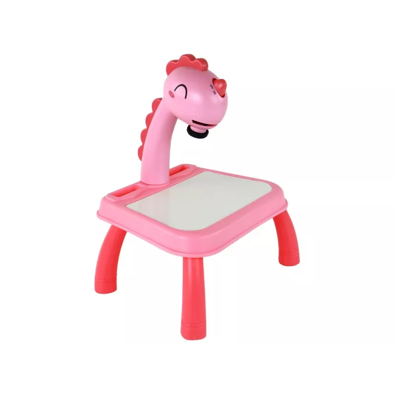 LEAN TOYS Projektor Tablicowy do Nauki Rysowania Różowy Dinozaur