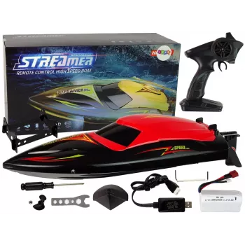 LEAN TOYS Łódź motorowa R/C 2.4G Czerwona 35 KM/H