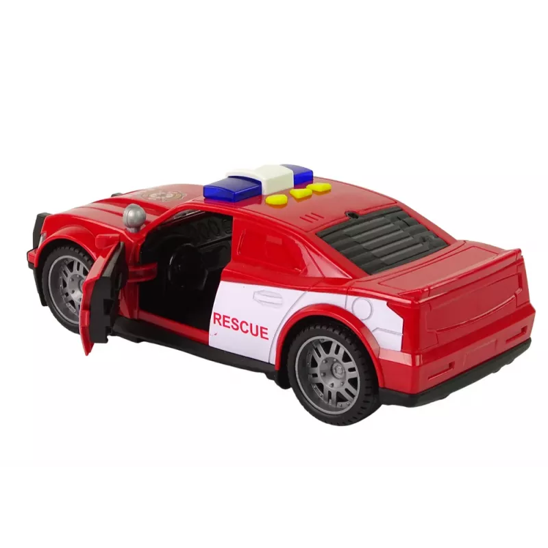 LEAN TOYS Samochód Straż Pożarna 1:14 Światła Dźwięki Czerwony