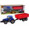 LEAN TOYS Traktor z przyczepą pojazd rolniczy farma niebieski