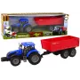 LEAN TOYS Traktor z przyczepą pojazd rolniczy farma niebieski