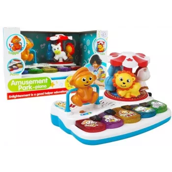LEAN TOYS Kolorowe pianino ze zwierzątkami dla dzieci