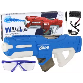 LEAN TOYS Duży niebieski pistolet na wodę 750ml z okularami ochronnymi